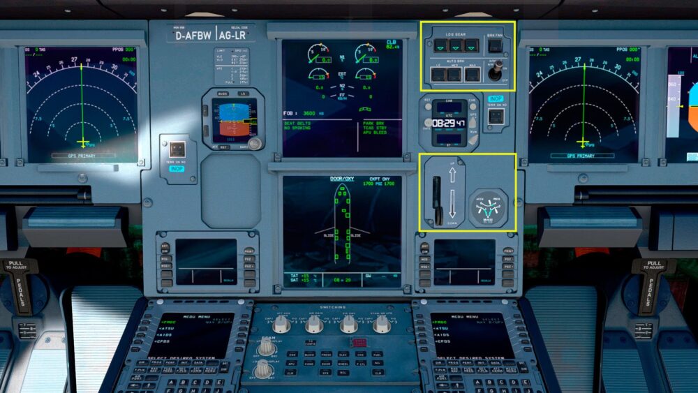Шасси, закрылки, спойлеры A320